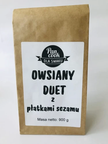 Owsiany duet z płatkami sezamu 900 g – zdrowa mieszanka