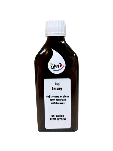 Olej lniany z lnu złotego tłoczony na zimno 
